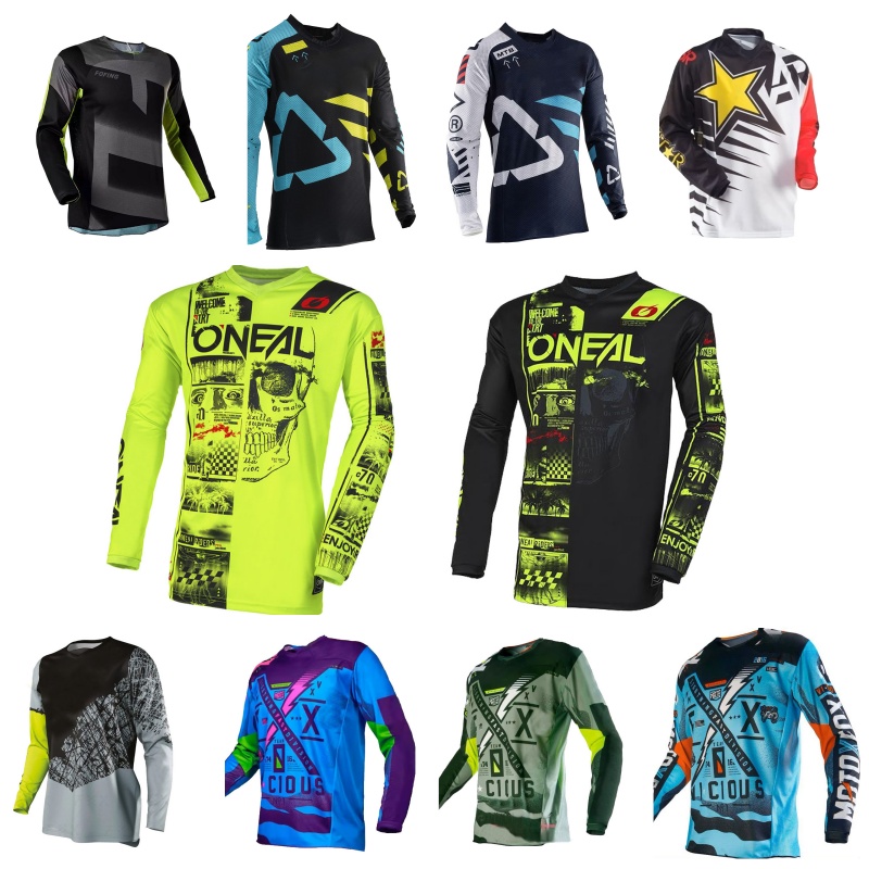 Cycling Gear Pas - Atmungsaktives Schnelltrocknendes Motocross-Trikot für Herren und