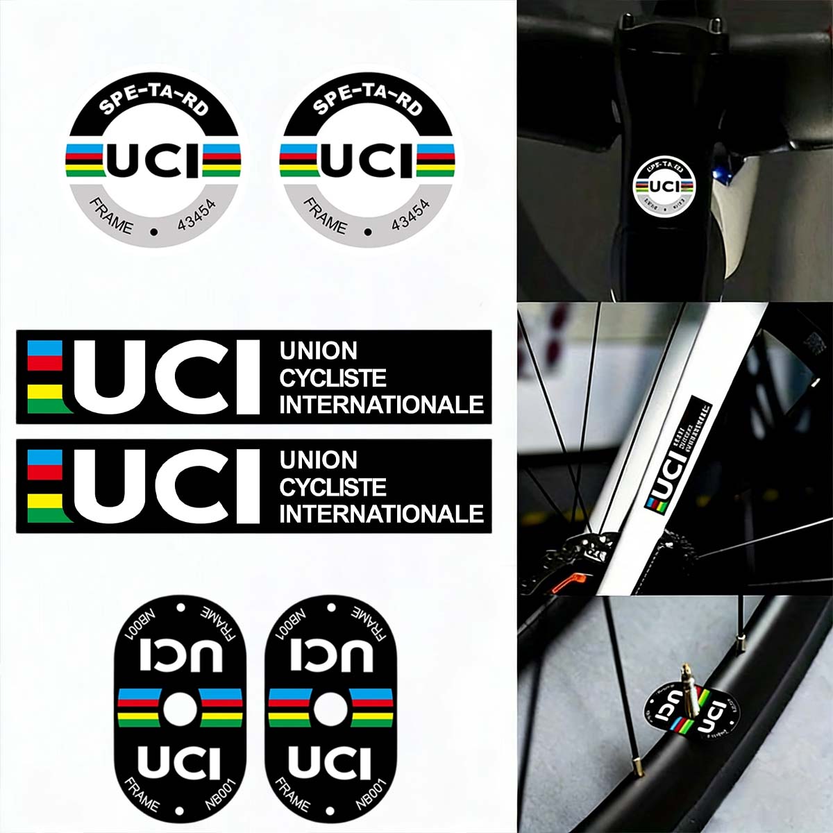 Aero Cycling Helmet - UCI Fahrradrahmen-Aufkleber, langlebiges Vinyl, selbstklebende DIY-Aufkleber