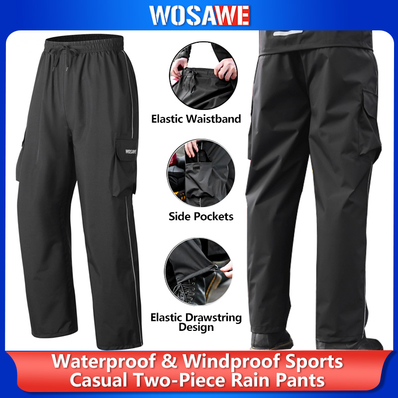 Cycling Shoe Covers - WOSAWE Wander-Regenhose Outdoor Wasserdichte Hose Motorrad