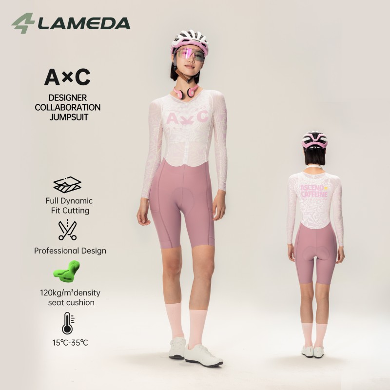 Cycling Gear For Sale - LAMEDA Damen-Radanzug Langarm-Shorts Einteiliger Fahrradanzug Atmungsaktiver