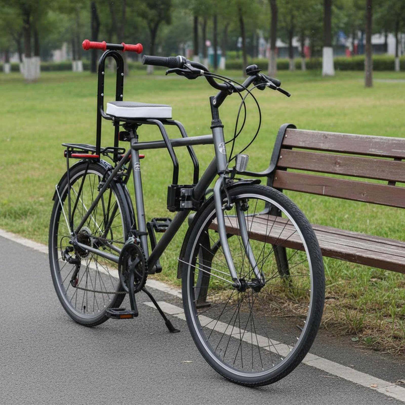 Cycling Gear For Kids - Kinderfahrradsitz mit Sicherheitsgitter, Vorderer Kindersitz, Fahrradzubehör